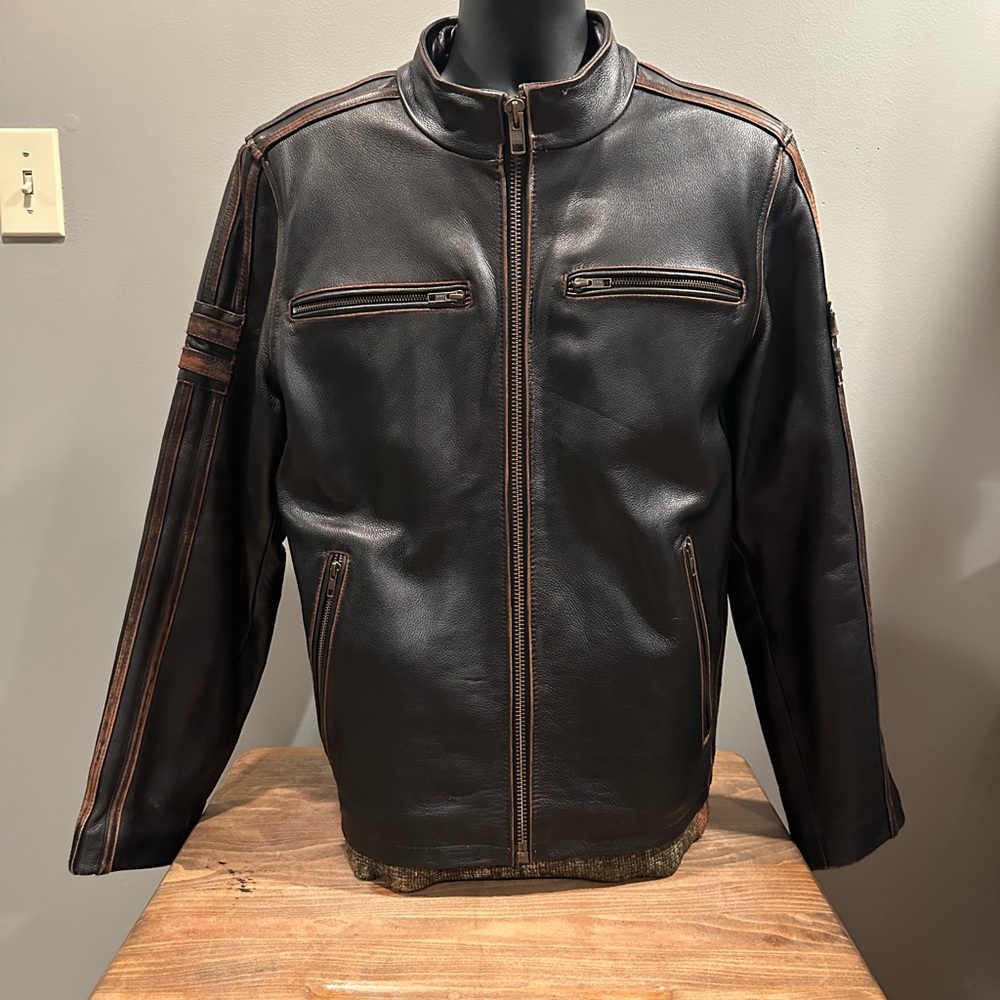 Black Rivet Men's Brown Bomber Jacket